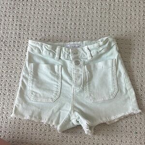 Zara Light Green Denim Kids Shorts